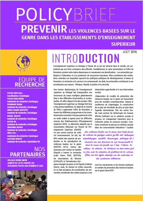 Lire la suite à propos de l’article Prévenir les VBG dans les établissements d’enseignement supérieur au Sénégal